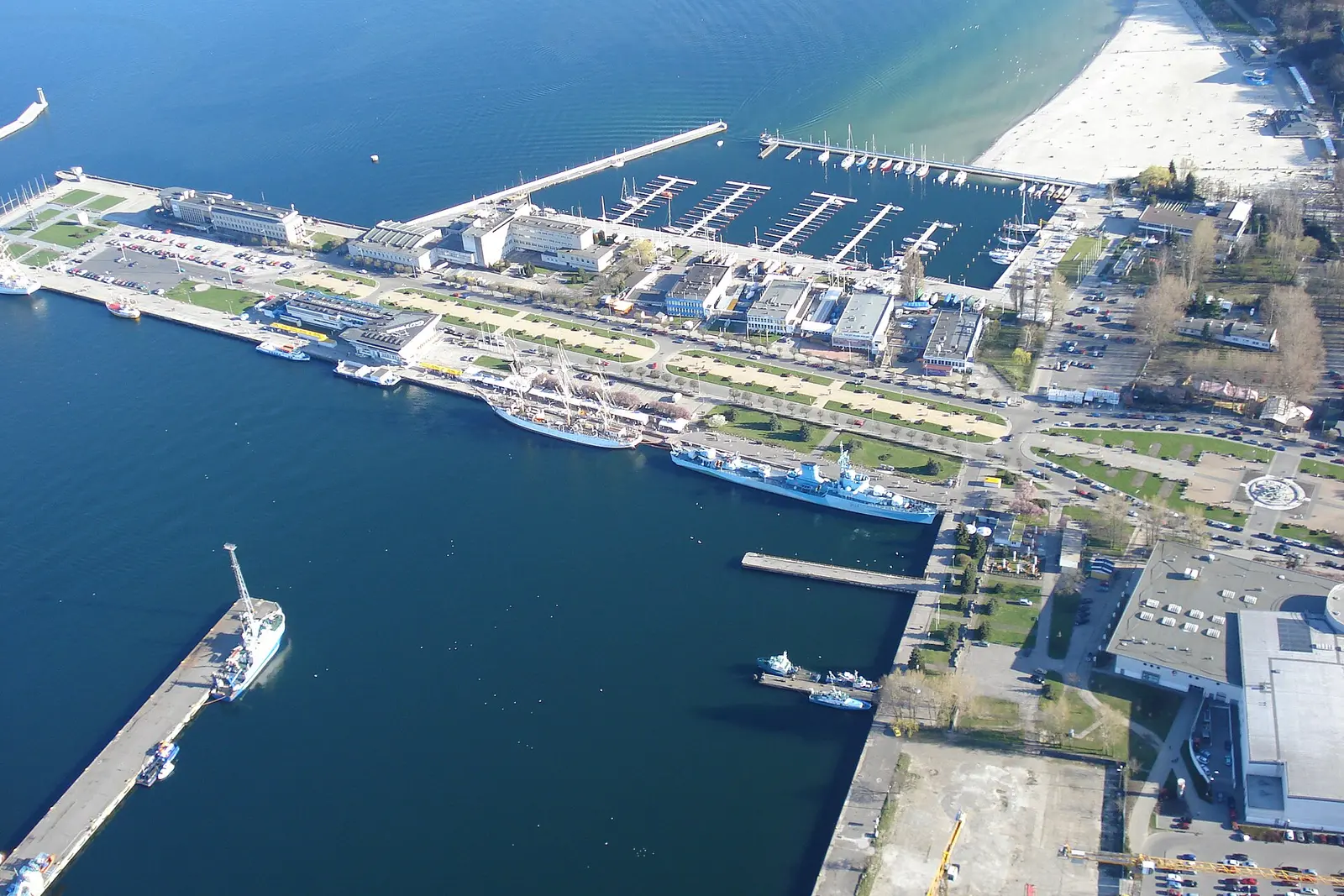 Aerial view of central Gdynia, Poland